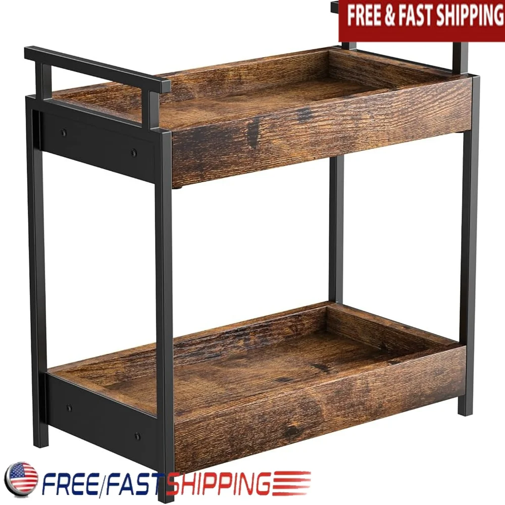 

2 Tier Wooden Coffee Organizer Storage Rack Kitchen Bathroom Countertop Caddy Gift Idea Home Decor