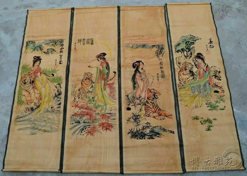 

China calligraphy Paintings Scrolls Chinese Painting SCROLL FOUR SCREEN