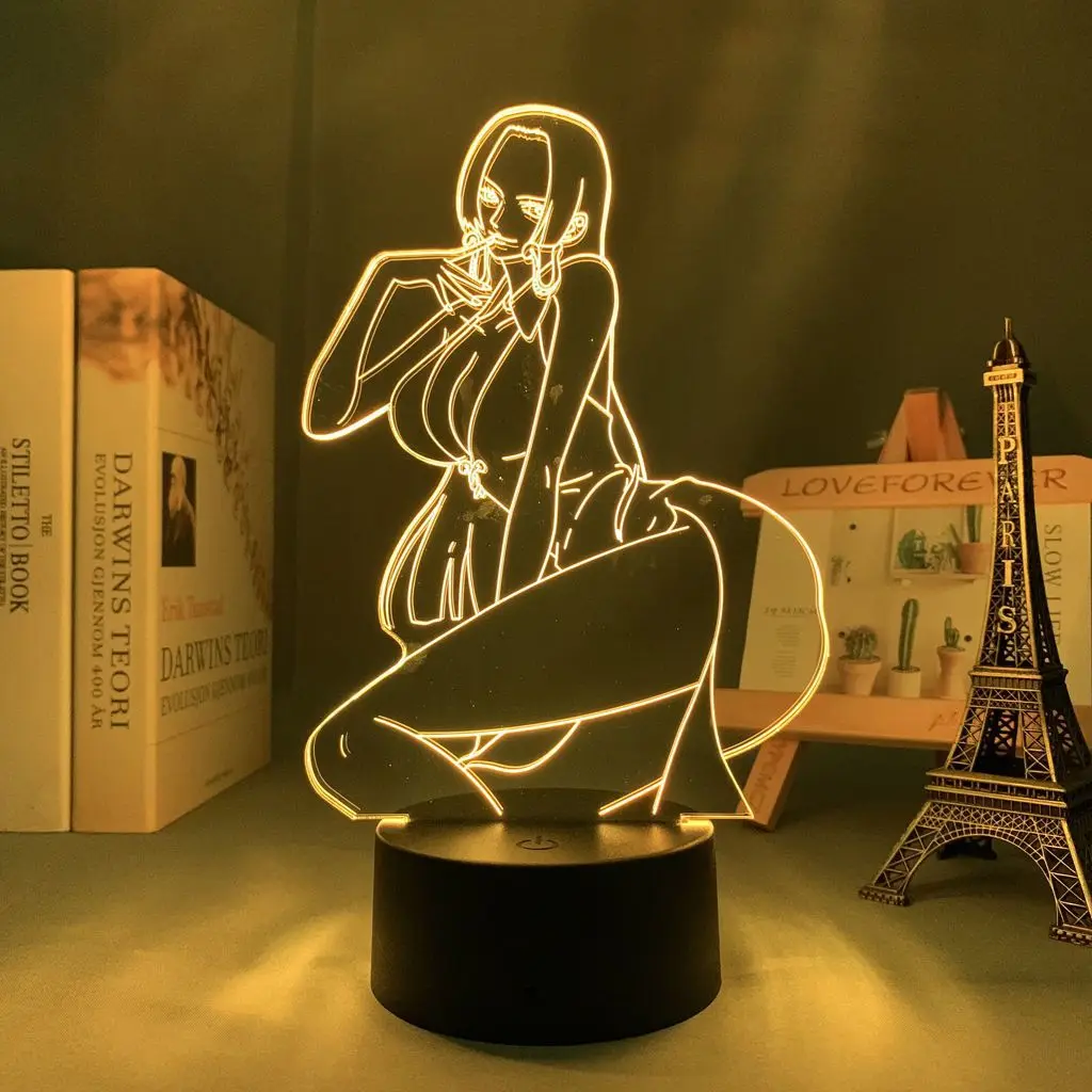 One Piece Roronoa Zoro Anime Cartoon Cute Acrylic Light Sign Bedroom Atmosphere Night Light Stand Figurine Decoration Gift view 3