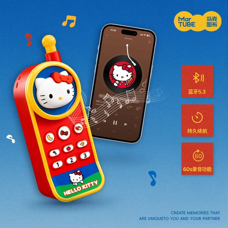New Sanrio Hellokitty Mobile Toys Anime Hellokitty Bluetooth Speaker Toys Girls Birthday Gift Can Be Record Phone Ornaments Toys