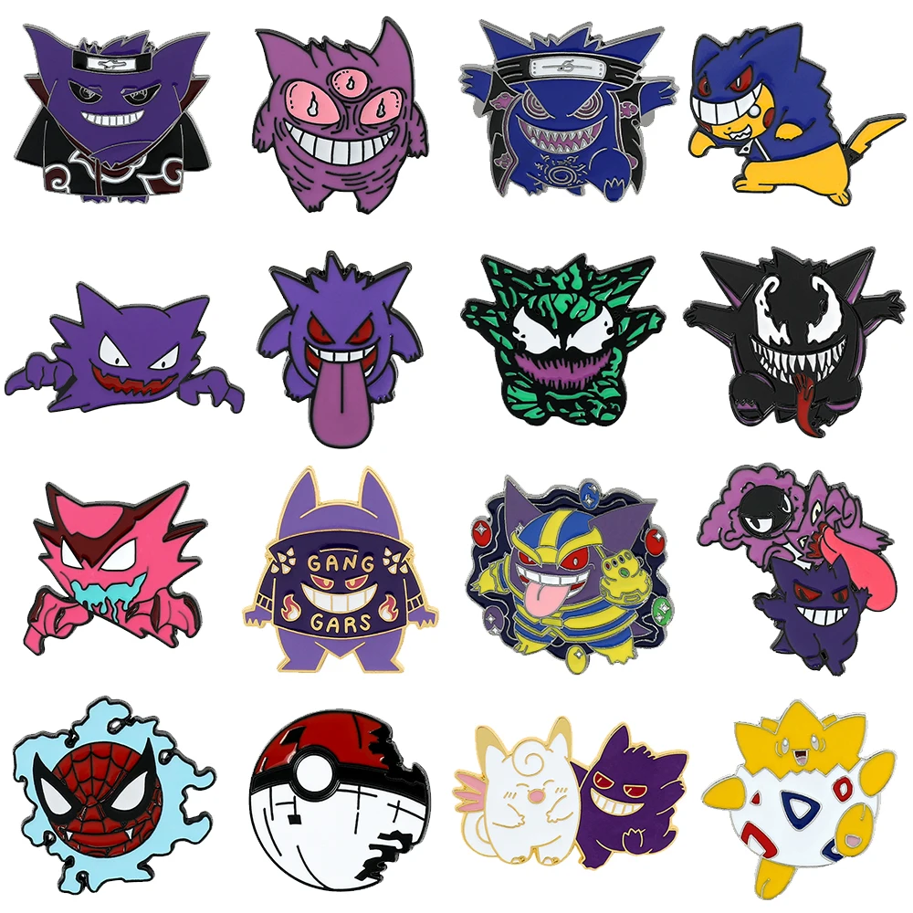 Gengar Cartoon Brooches Anime Enamel Lapel Pins for Backpack Accessories Fans Collection Brooches Jewelry Gift