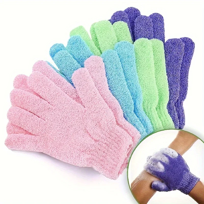10Pairs Exfoliating Bath Gloves Reversible Shower Scrub Mitts Body Cleansing Towel Back Scrubber For Deep Cleansing Dead Skin Removal Spa Massage Bath Products For Home Travel Gym