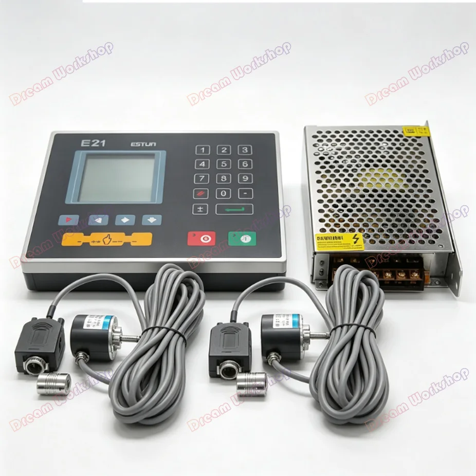 Controller per pressa piegatrice idraulica a 2 assi Estun E21, sistema di controllo per piegatrici, controller per piegatrici con due encoder 75W 24VD