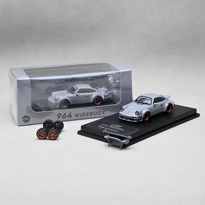 

Модель автомобиля CM 1/64 Porsche 964 RWB Widebody, модифицированная модель автомобиля из сплава, два комплекта колес