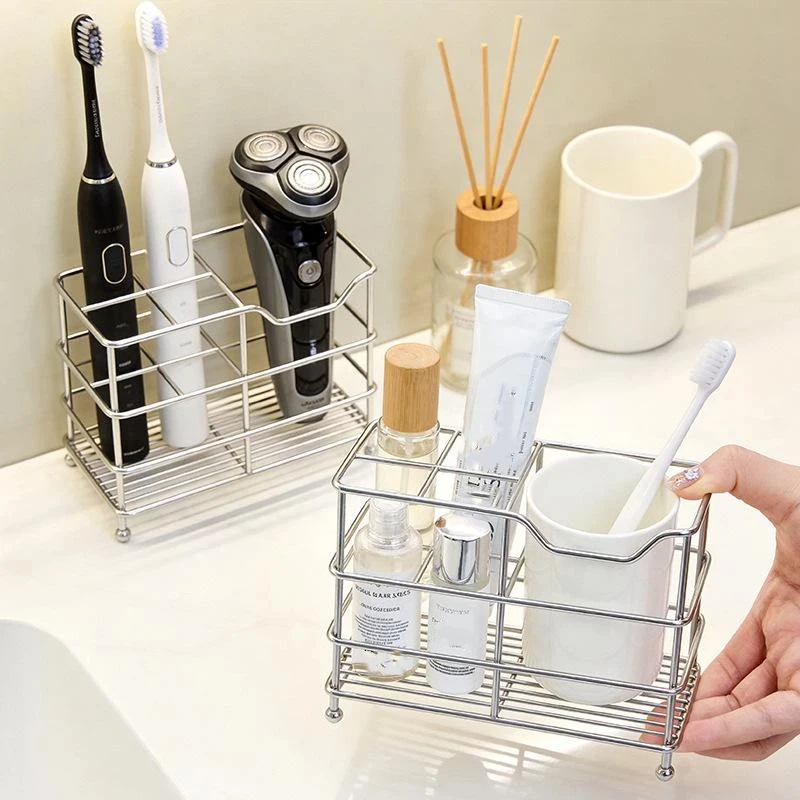 Stainless Steel Toothbrush Holder Shaving Equipment Storage Rack Electric Toothbrush Organizer Accessories For Bathroom