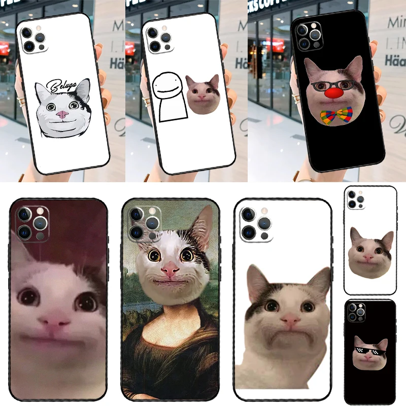Beluga Cat Meme Face Smiling Case For Samsung Galaxy M31 M11 M21 M13 M54 M34 M14 M56 M36 M16 M53 M32 M52 M35 M55 M15 M06