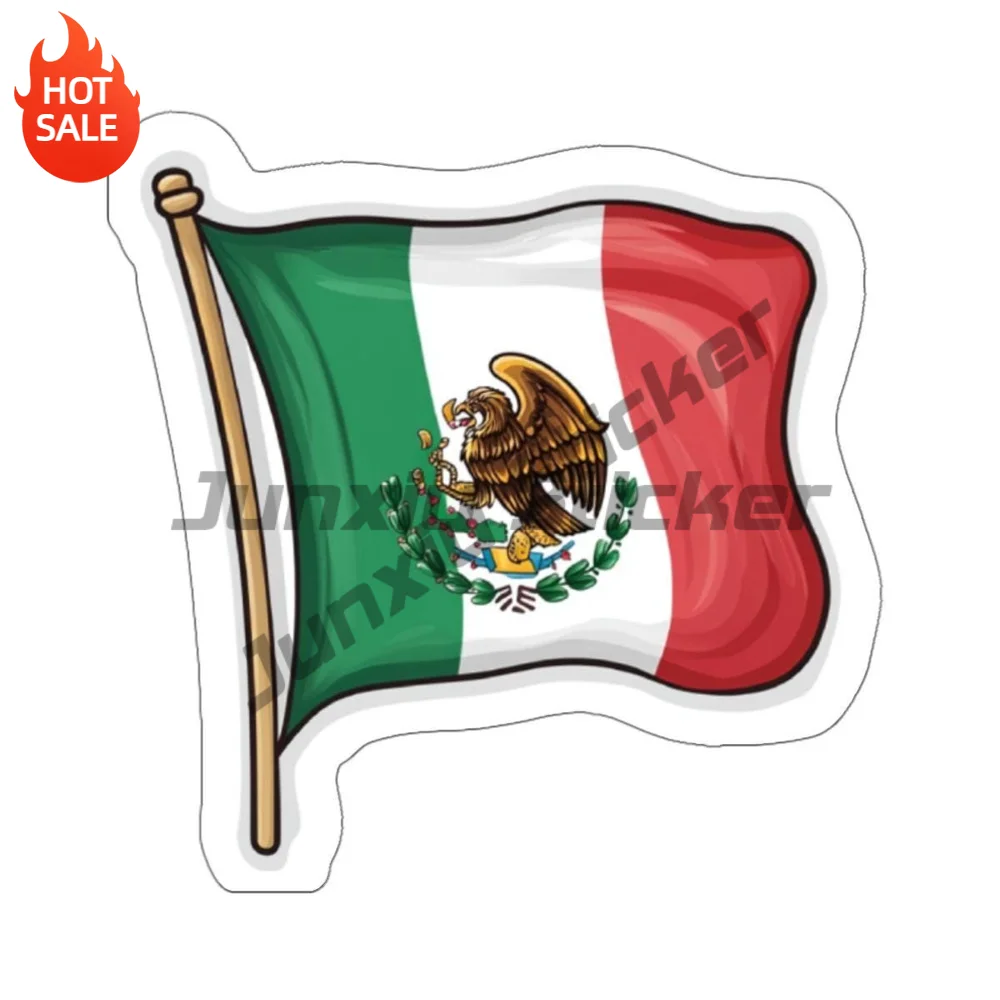 Cartoon Mexican Flag Cinco De Mayo Vinyl Sticker Self Adhesive Decal For Car Window And Laptop Travel Souvenir Decor