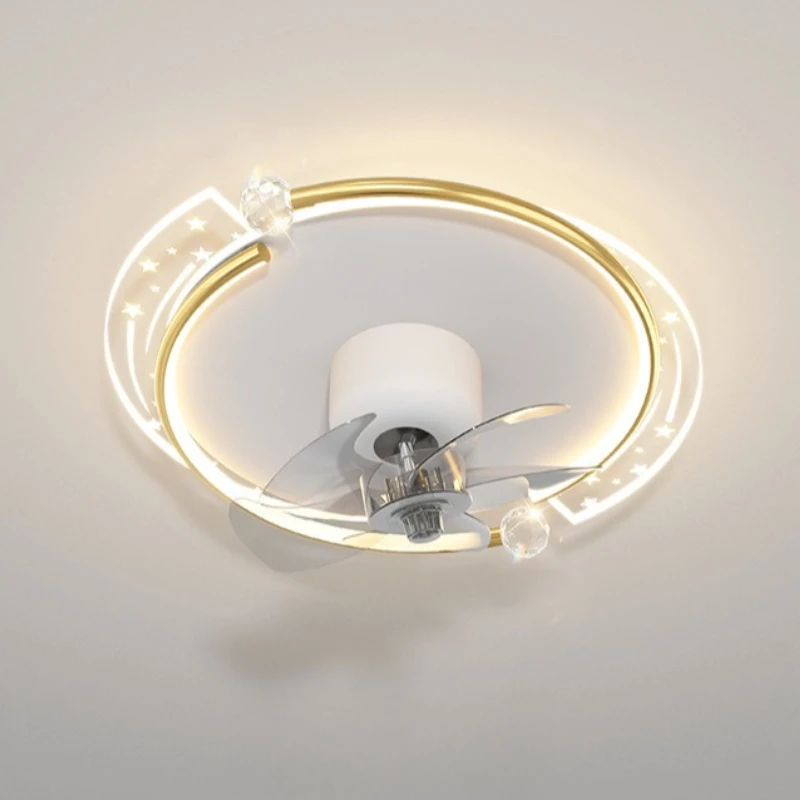 Ceiling Fan Lamps Modern Minimalist Creative Rotating Shaking Ceiling Fan Lights LED Fixtures Bedroom Invisible Silent Parlor