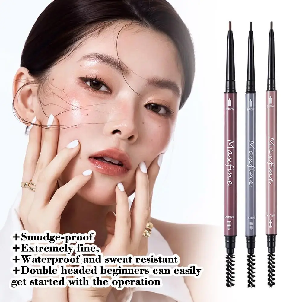 Crayon à sourcils Double extrémité 3 couleurs, naturel, ne se décolore pas, imperméable, remplissage et contour longue durée
