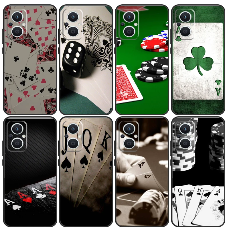 Poker Playing Cards Case For OPPO Find X5 X6 Pro X2 Lite X3 Neo OPPO Reno 8T 10 5Z 2Z 4Z 4 5 6 7 8 Lite Coque