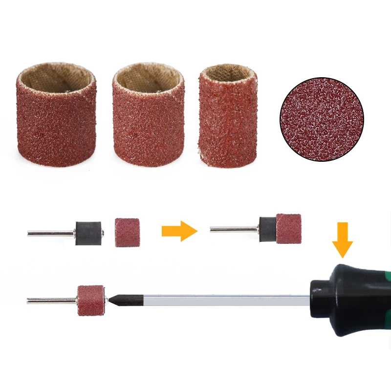 CMCP 66/51pcs Sanding Band 1/4 3/8 1/2 inch With 3.175mm Shank Sanding Drum Kit for Dremel and Rotary Accessories Abrasive Tool