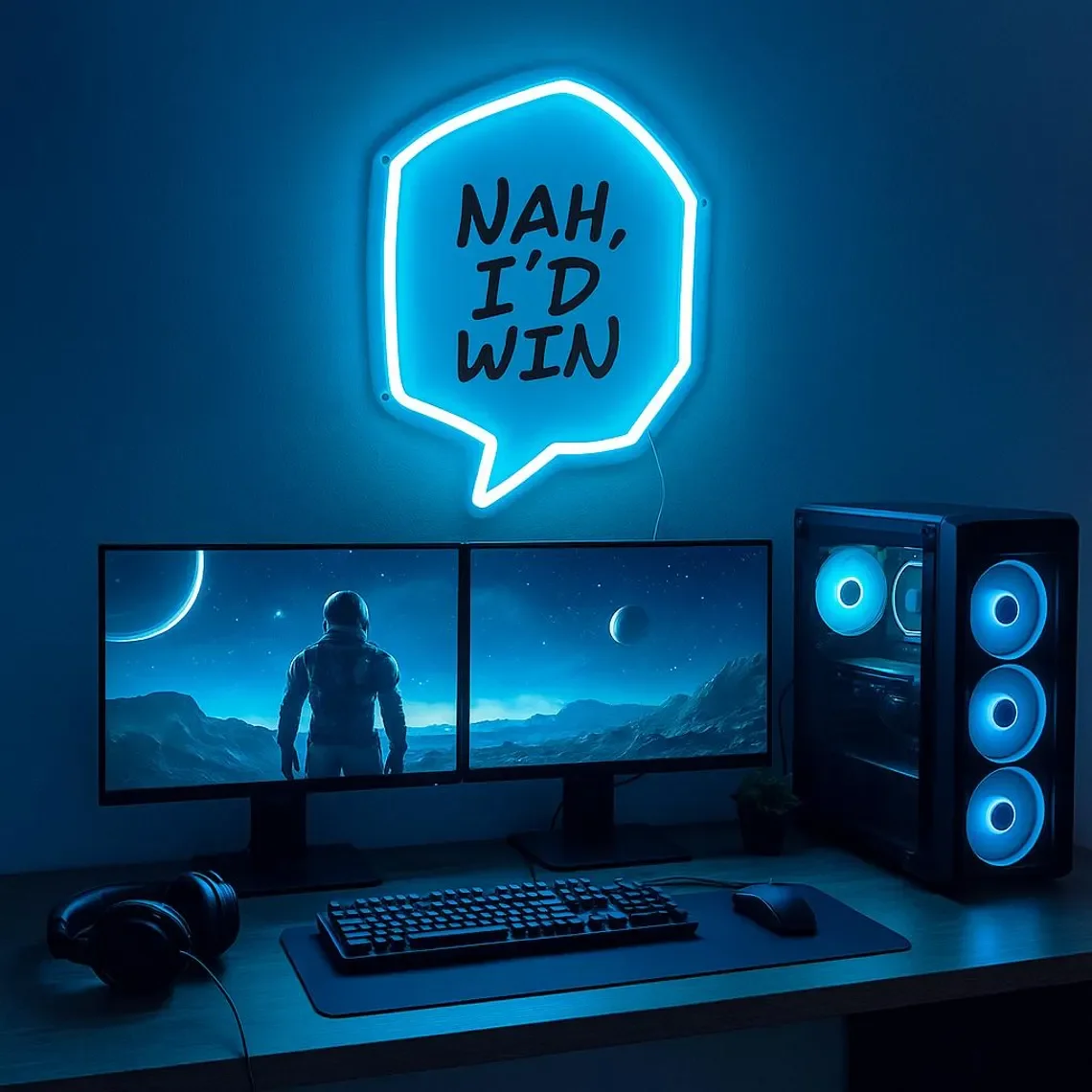 لا سأفوز علامة نيون Led، ديكور نيون أنمي ياباني، ضوء نيون Led ياباني، ديكور جدار غرفة الألعاب، علامة نيون أنيمي