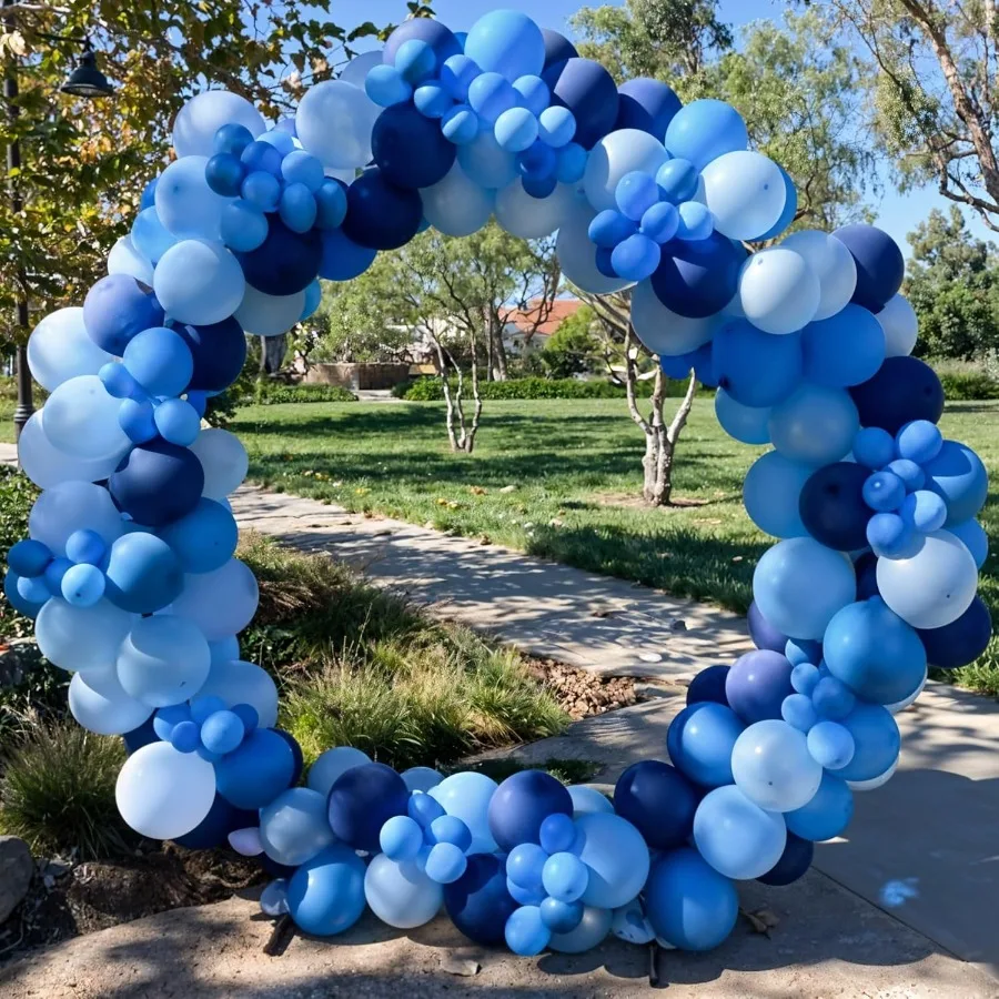 Ensemble de ballons bleu 60 paquets de ballons métalliques de 12 pouces, Macaron perlé, ballon bleu bébé, Ballons mixtes bleu clair pour chaussures de mariée