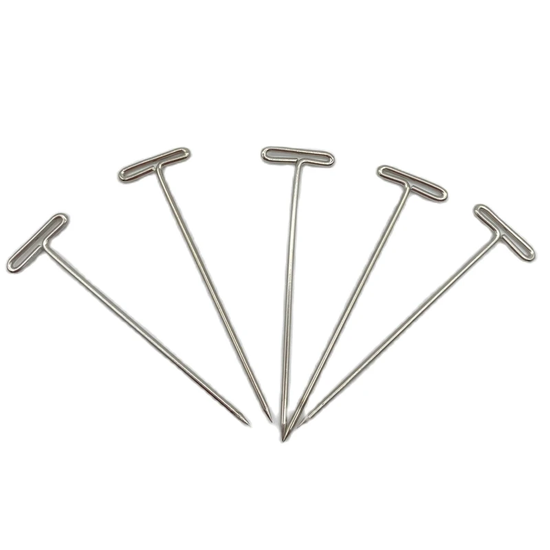 50 pcs/Lot 5.5 cm length T shape needle t pins for wig making