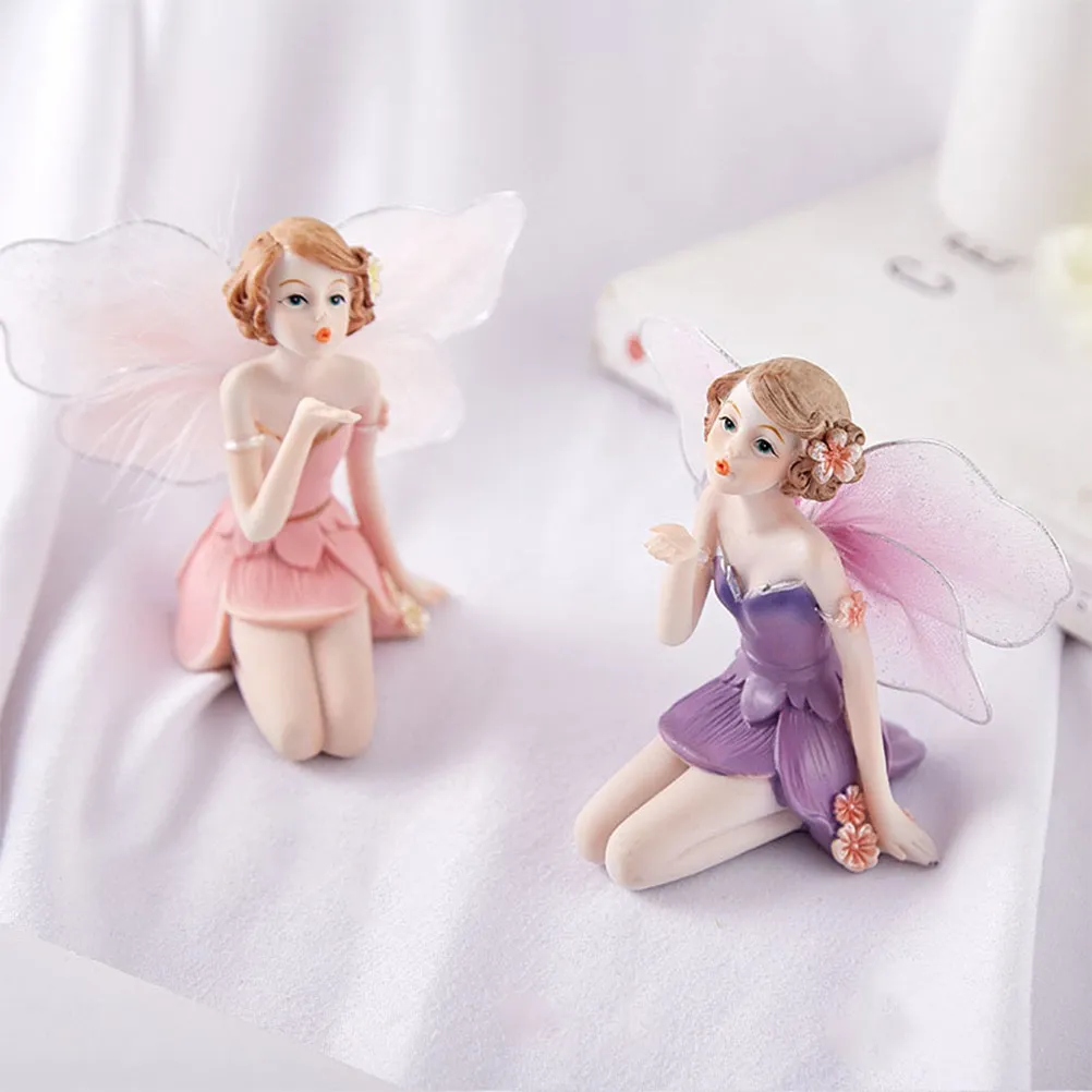 Resin Flower Fairy Statue Handcrafted Decorative Sculpture for Home Desktop Table Window Shelf Garden Wedding Birthday Gift