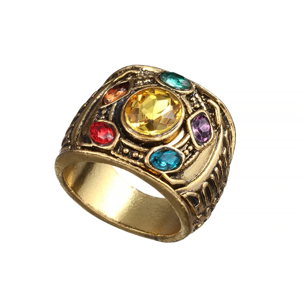 Gran oferta, anillo de potencia a la moda para hombre, Infinity Wars, Thanos, Cosplay, anillo de aleación de Anime, joyería Punk gótica, anillo de Hip Hop para hombre