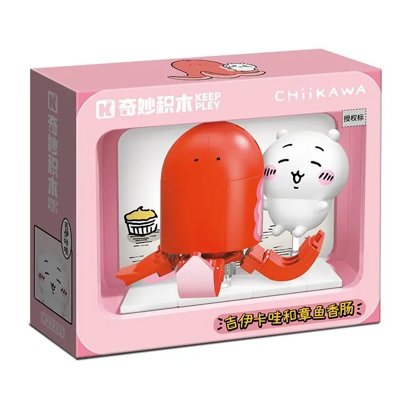 Chiikawa Hachiware,Usagi  Ornaments Chiikawa Octopus Sausage Cute Shaped Building Block Set In Stock