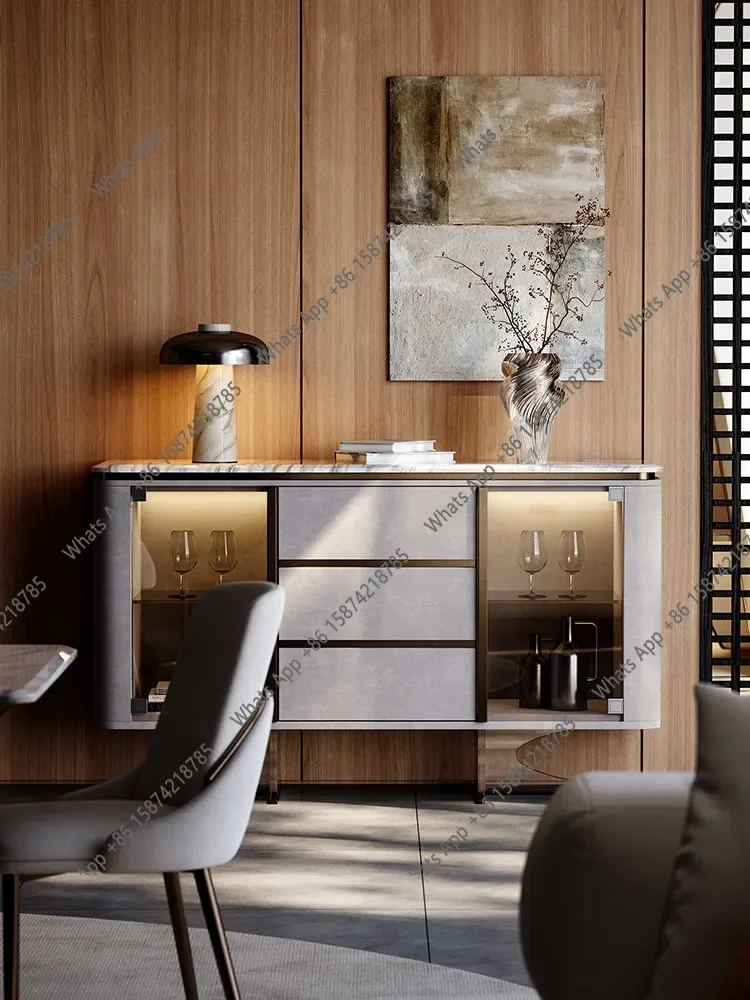 O F Modern Luxury Stone New Dining Side Cabinet, Villa Mansion Restaurant Locker, Italian Light Luxury Household Wine Cabinet