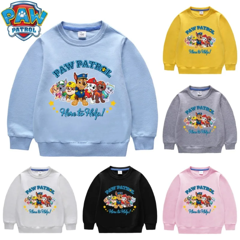 

Paw Patrols Cartoon Sweatshirts Fashion Casual Sports Long-sleeved TShirt for Boys and Girls Kawaii Anime Cotton Hoodies Tops