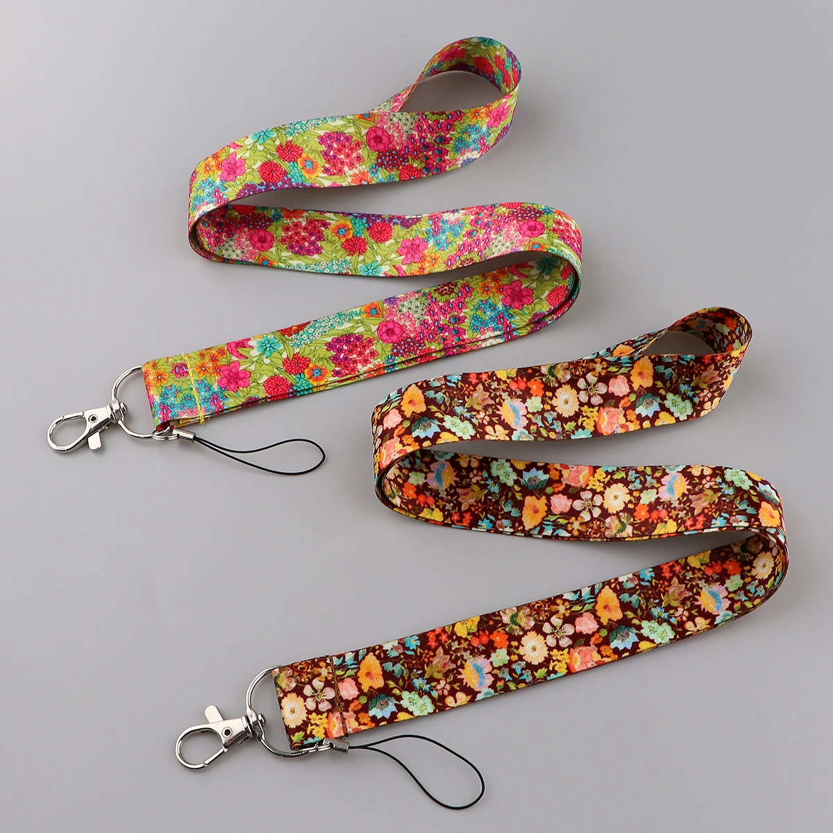Colorful Flowers Phone Lanyard Neck Strap for Key ID Card Cell Phone Straps for USB Badge Holder DIY Hanging Rope Tether Rope