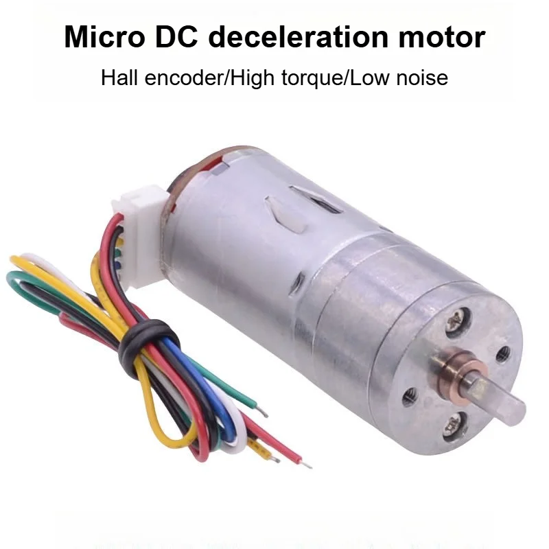 JGA25-370 DC deceleration motor with encoder speed measuring code disc strong moment 6V 12V 24V 370B 25mm motor