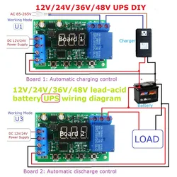 DC 0V-60V Battery Protection Board Module with LCD Display Charging Discharging Protection Board for Lead Acid Lithium Battery