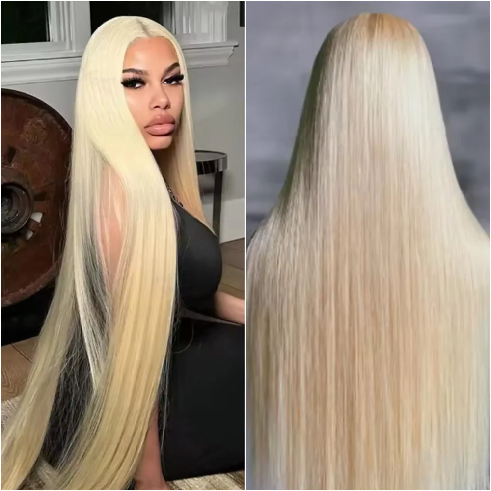 

Блонд-парик 613 с прозрачной HD-основой 13x6, прямой, с фронтальной частью 13x4, 100% натуральные бразильские волосы, плотность 220, 30-40 дюймов