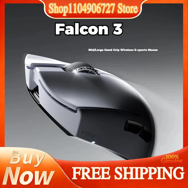 Mouse Gamer Sem Fio VGN Falcon 3 Esportivo, Ergonômico, Leve, de Longa Duração, para Escritório