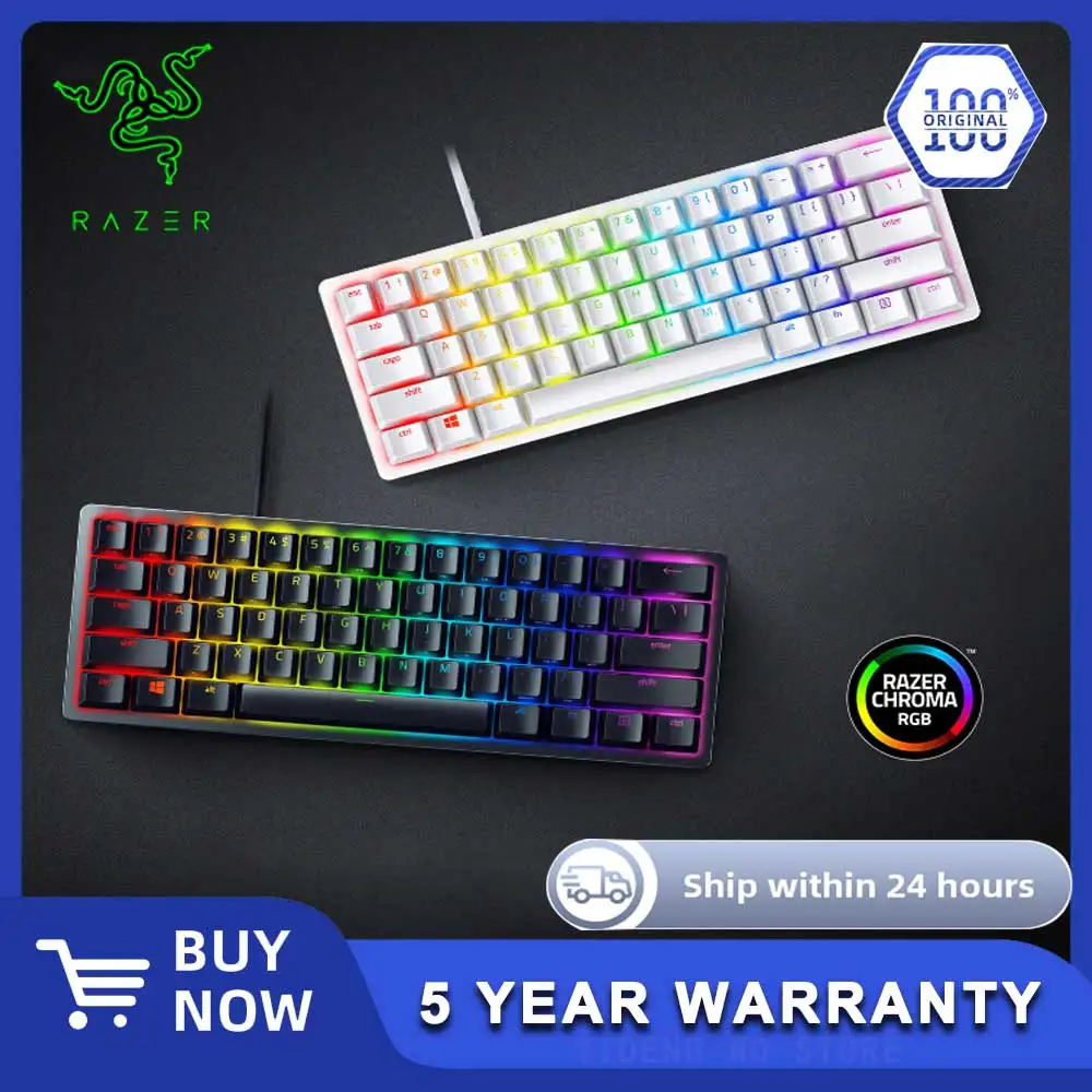 

Проводная игровая клавиатура Razer Huntsman V3 Pro Mini 60% для киберспорта: аналоговые оптические переключатели с регулируемым приводом — мод двойного назначения