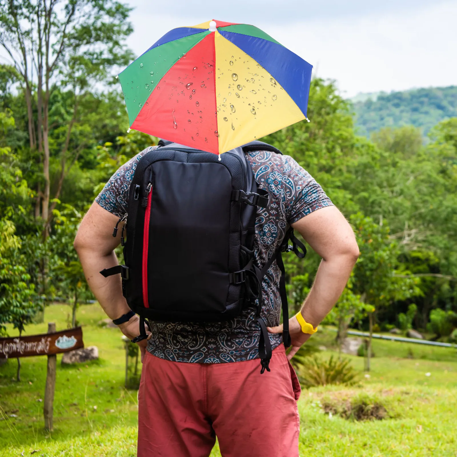 Outdoor Adventure Golf - 3Pcs Umbrella Hat with Elastic Band