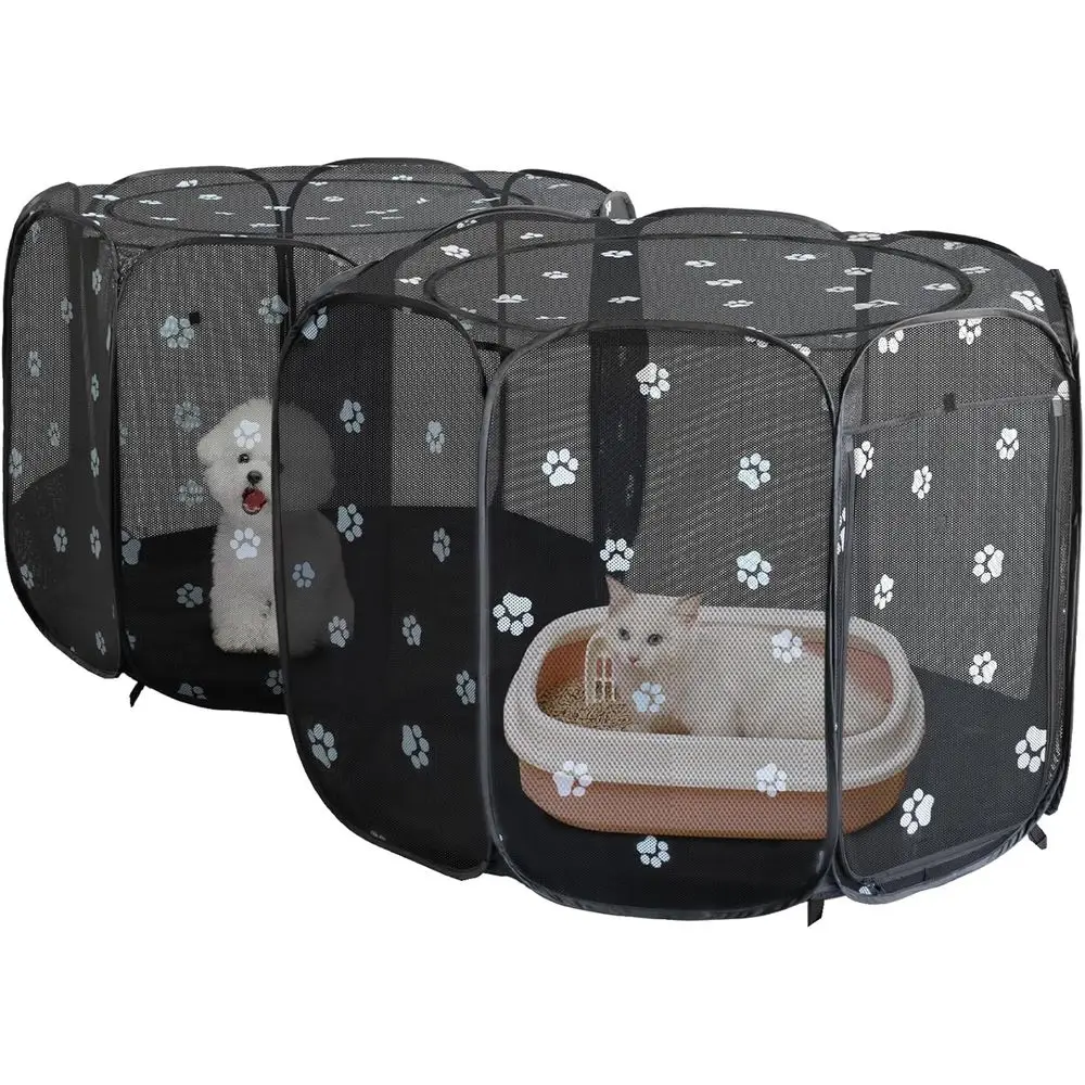 

2-in-1 Cat Playpen with Pee Pad, 72'' Pet Playpen for Indoor Outdoor Cats, Portable Pet Playpen, Kitten Puppy Play Pen, Cat Dog