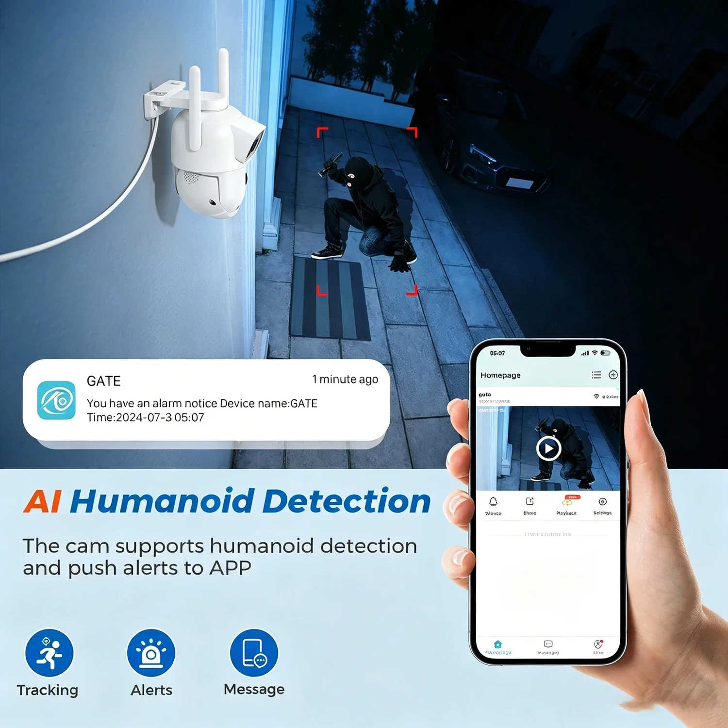 Dual Lens Dual Screen PTZ Security Camera 4K 8MP Outdoor WiFi IP Cam AI Auto Tracking Night Vision 2 Way Audio O-Kam Pro