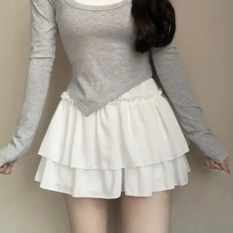 

Y2k бальное платье юбки женские Kawaii простой ампир повседневный Harajuku колледж мини Faldas летняя Hotsweet мода корейский консервативный стиль