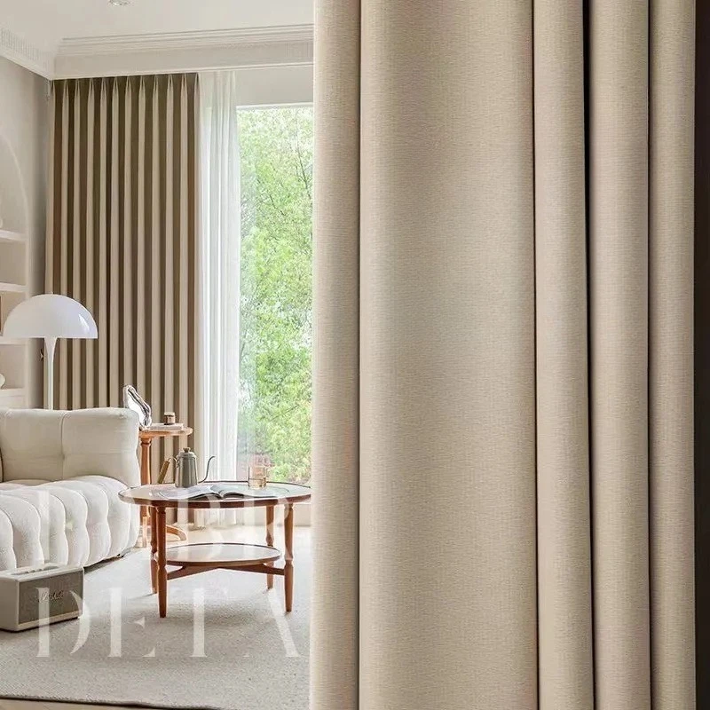 Ins Modern style parlor thick Grommet Top curtains insulation Blackout bedroom washable curtain decoration hotel sunshade cloth