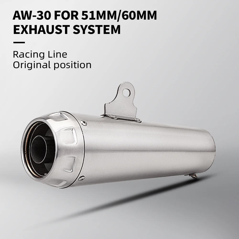 

51mm 60mm Motorcycle Exhaust Muffler Exhaust Motorcycle with DB Killer For MT03 MT09 MT10 DUKE1290 NSS750 CBR650