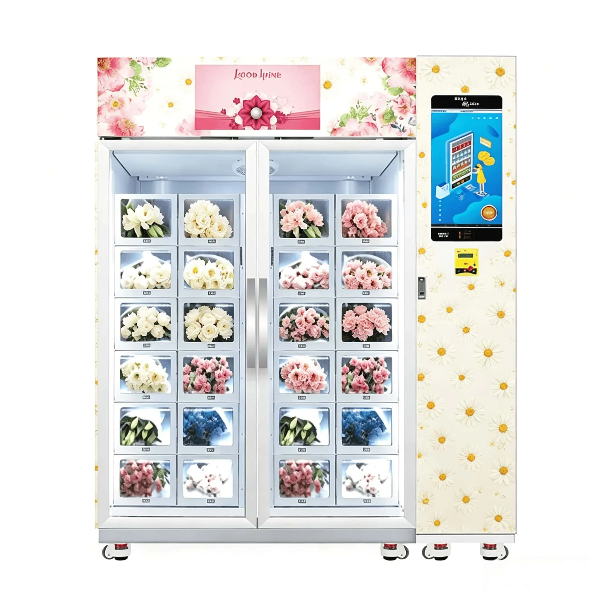 FOODLINE Custom Appearance Flower Vending Machine Smart Payment System Constant Humidity Fresh Bouquet Vending Cabinet