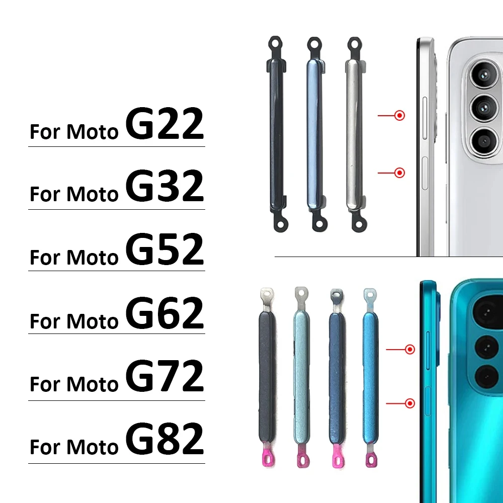 Für Motorola Moto G22 G32 G52 G62 G72 G82 5G Seitentaste Power und Lautstärketaste Ersatzteile