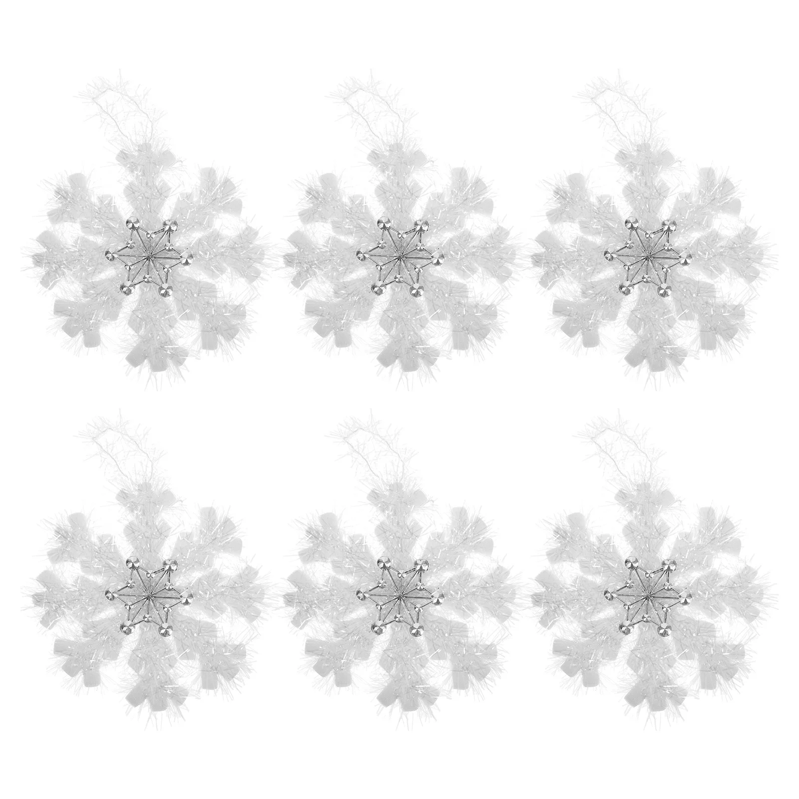 

8Pcs White Snowflakes Ornaments 3D Christmas Tree Holiday Hanging Decorations Winter Indoor Outdoor Snowflake Decor