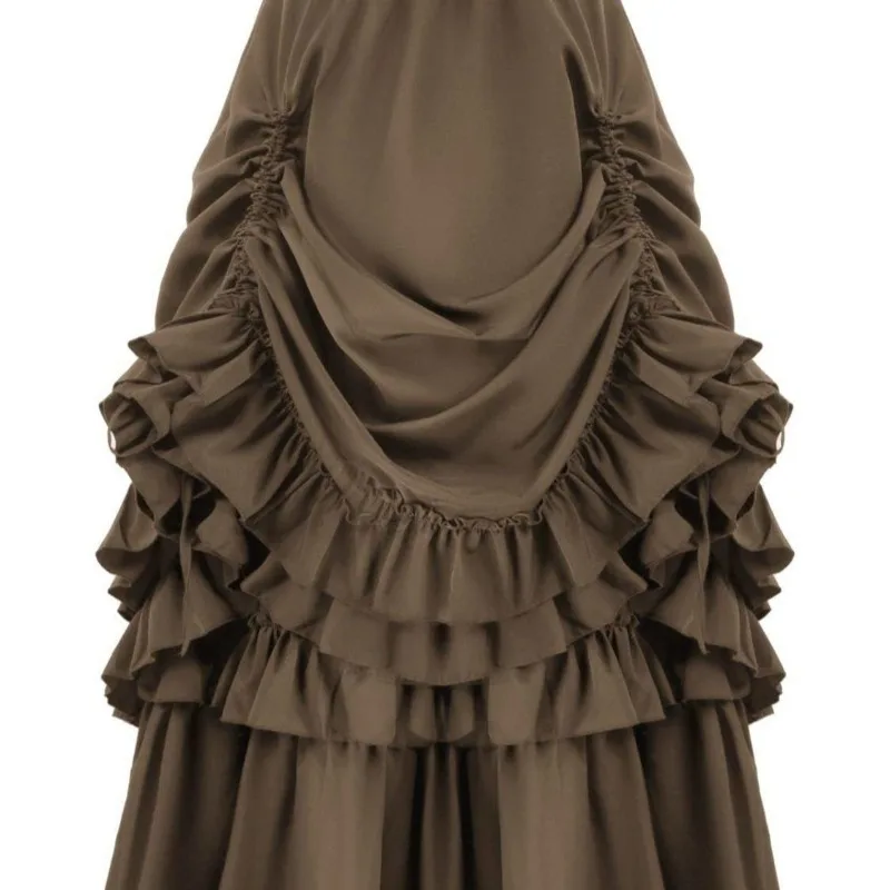 

Готическая темная академическая одежда Y2k, юбка с высокой талией и рюшами для женщин, новинка 2025, свободные юбки средней длины