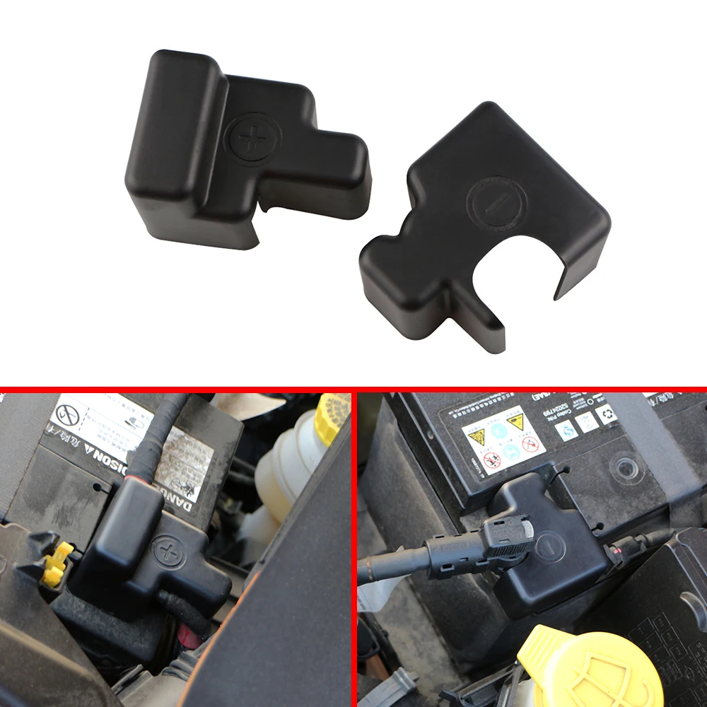 Car Engine Batteries Positive Negative Cover for Jeep Renegade 2014 - 2020 Electrode Battery Protection Covers Cap Accessories