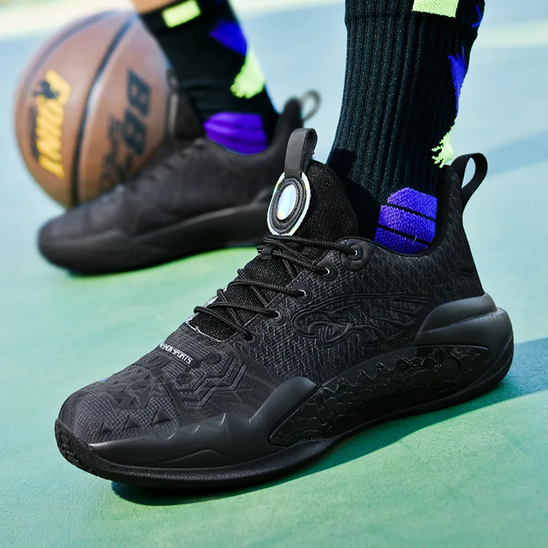 Zapatillas deportivas para niños y niñas, calzado de baloncesto profesional, amortiguación de corte bajo y rebote, para las cuatro estaciones, novedad de 2024