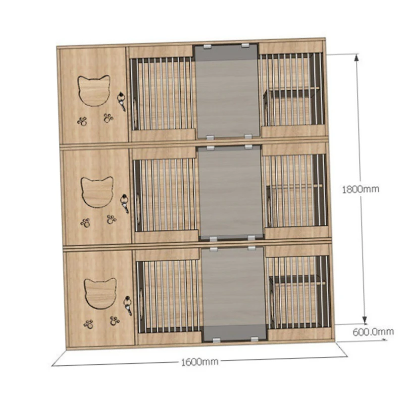 

Wooden Display Indoor Cat Furniture Breeding Pet House Cat Cage Cabinet Villa