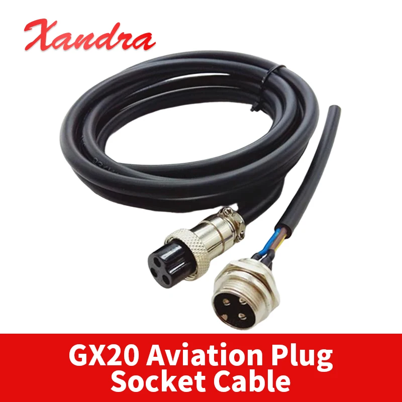 GX20 2 3 4 5 6 7 8 9 10 12 Pin Connector Cable GX20 Aviation Plug Socket w Wire 7-20A 250V Male Female Connection Adapter Cable
