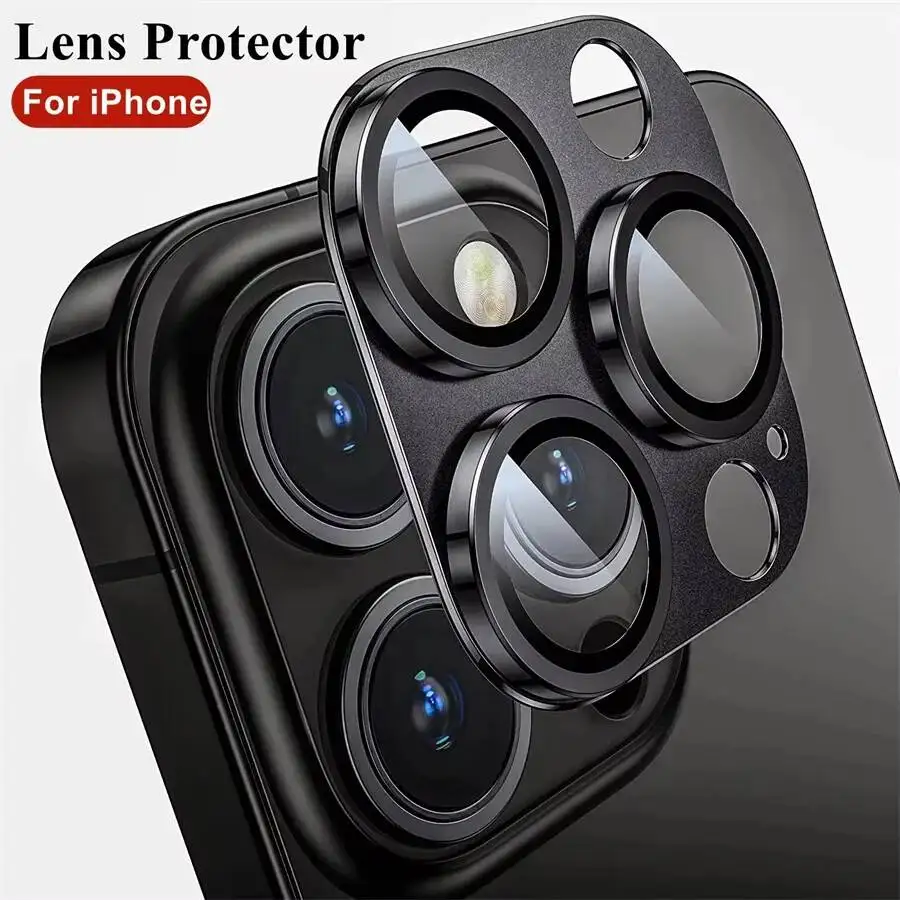 

Metal Armor Lens 13 11 12 16 14 Pro Max Mini Tempered Glass For Iphone 15 Plus Camera Protector