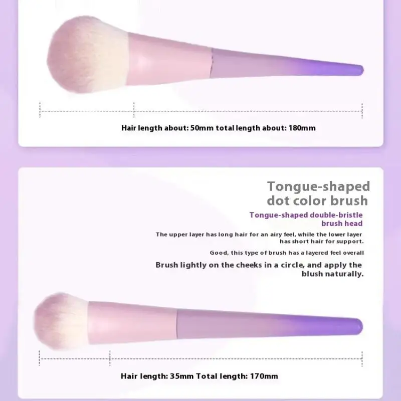 10-teiliges lila Make-up-Pinsel-Set, loser Puderpinsel, Lidschattenpinsel, komplettes Set Beauty Tools Concealer-Pinsel