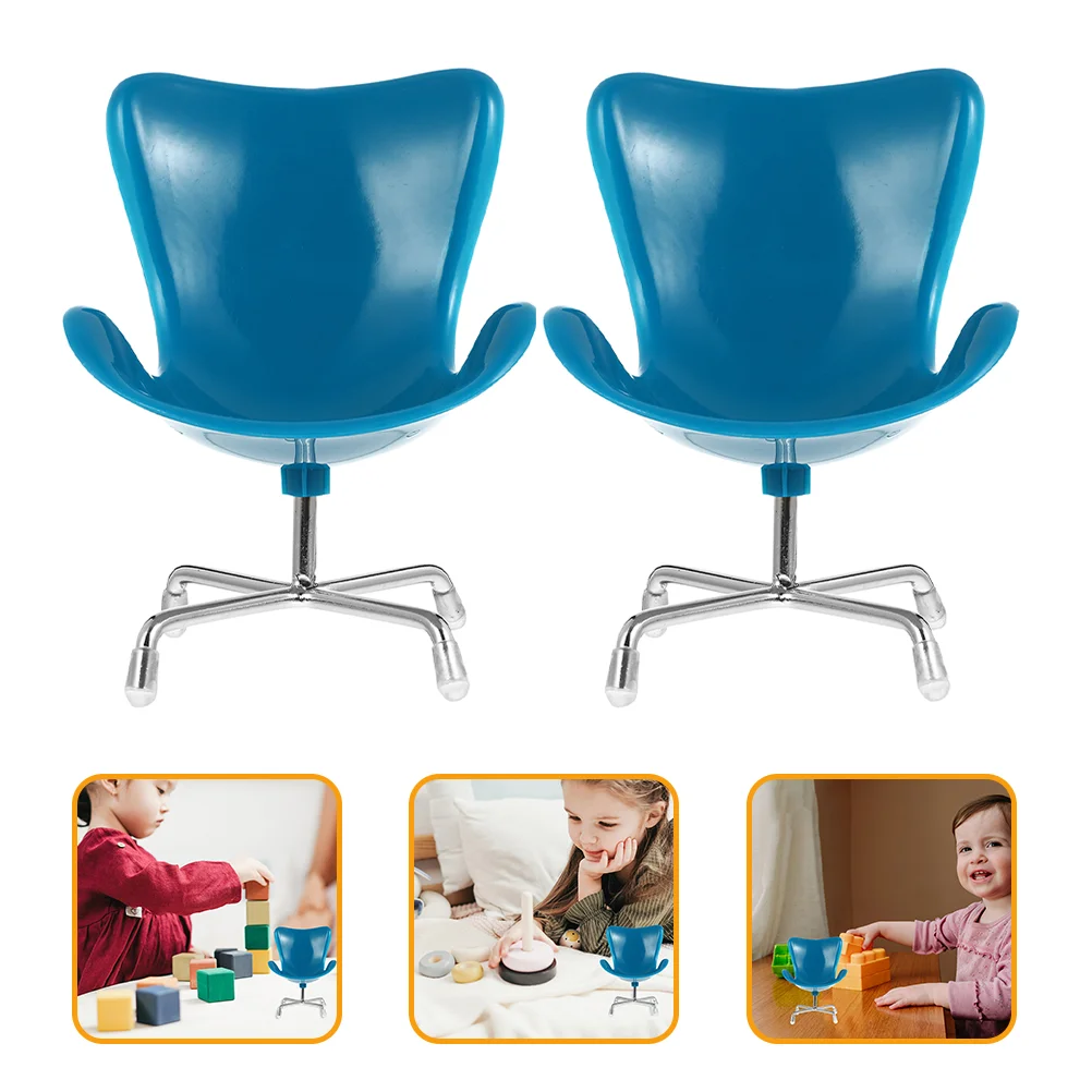 Egg Chair Armchair Miniature Model Swivel Tiny Simulation Chairs Kids Ornament House Table Decorations Office