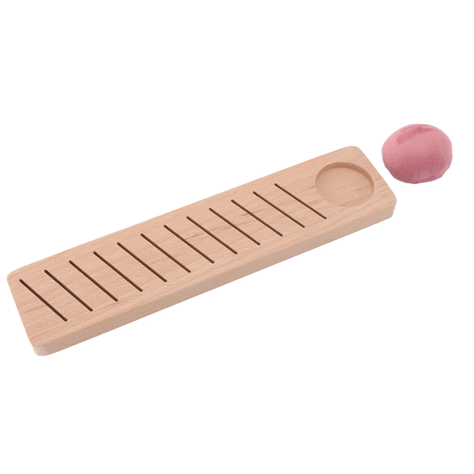 Embroidery Floss Bobbin Rack 12 Positions DIY Beech Wood Floss Bobbins Inserts Holder for Sewing with Pin Holder