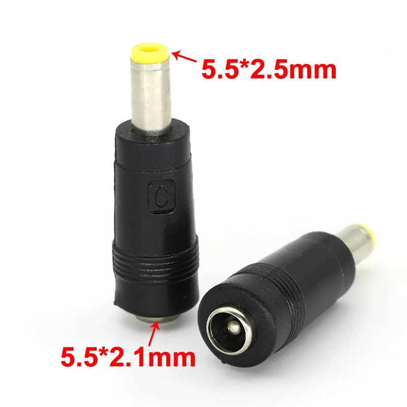 

DC Supply Conversion Connector 5.5mm*2.1mm Female To 5.5mm*2.5mm Male 12V Power Plug Connector For DC Power Adapter Laptop