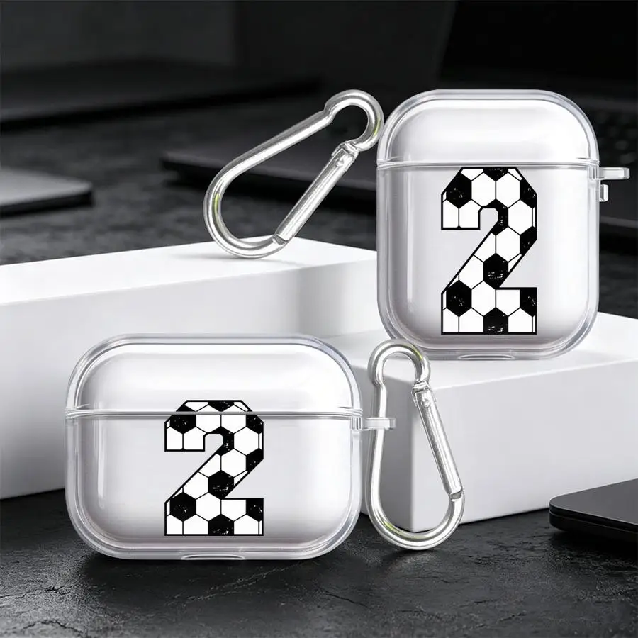 Case For Airpods 1 Pro3 Pro 2 3 Pro2 4 Clear Earphone Cases Cover Geometric Soccer Print