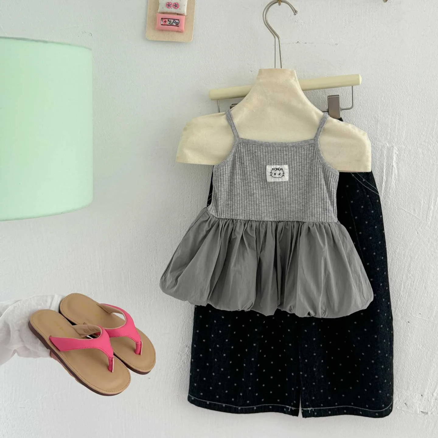 Girls Clothing Girls Dress 2026 Summer New Versatile Fashion Stylish Boutique Casual Girls Suspender Bubble Dress Trendy